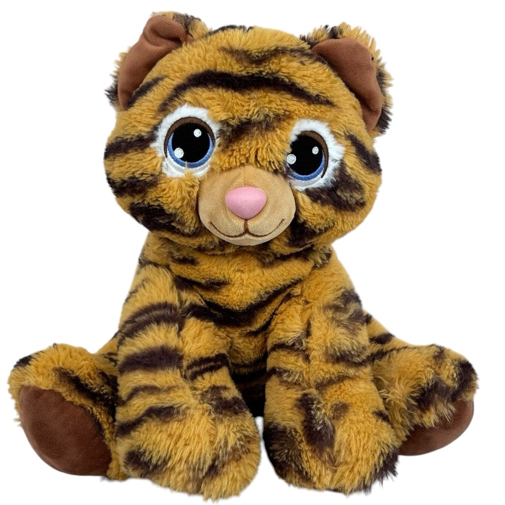 Retired Build A Bear 2017 BAB 12” Sitting Orange & Black Striped Tiger Cub Plush